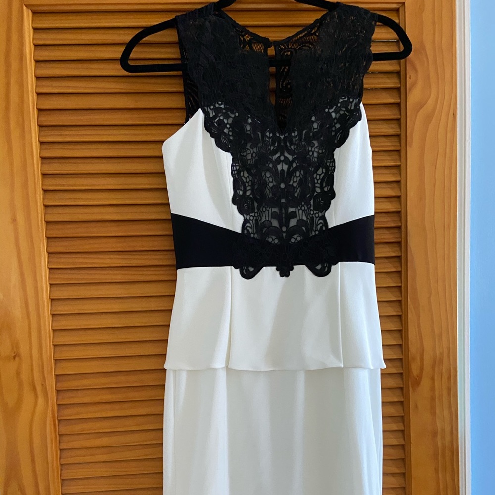 Black and white midi dress